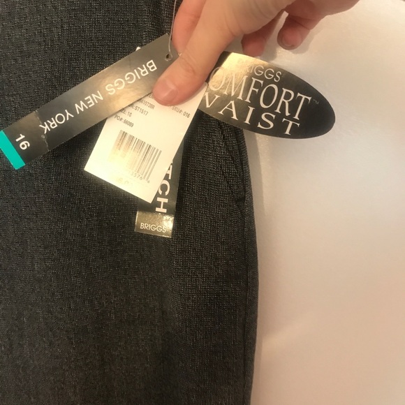 New Briggs New York Comfort Waist Pull on Heather Grey Pants size 16 - Picture 4 of 4